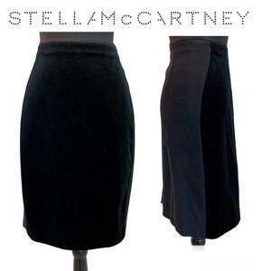 Stella McCartney Black Velvet Paneled Pencil Skirt 46